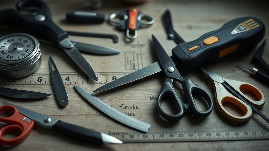 Left-handed sewing scissors and rotary cutters